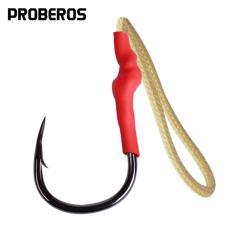 PROBEROS Fish Hook High-carbon Steel Hooks Assist Bait Fishing Hooks With PE Line Jig Big Fishing Hooks