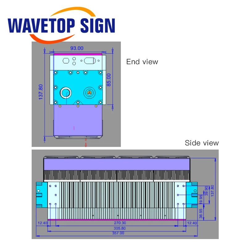 WaveTopSign CO2 Laser Module 20w 30w 40w Wavelength 10.6μm Laser Source for Co2 Laser Marking Machine