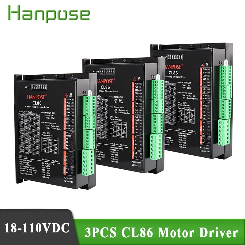 

3PCS CL86 controller driver 18-110VDC NEMA34 Closed loop motor drive for CNC hybrid 86 servo motor