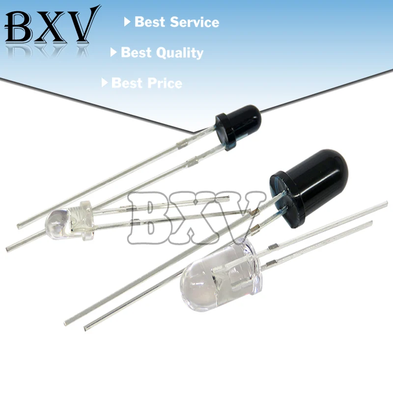 100 Buah F3 F5 3MM 5MM 940nm LED Pemancar Inframerah dan Dioda Penerima IR Inframerah Ke Tabung UNTUK Arduino