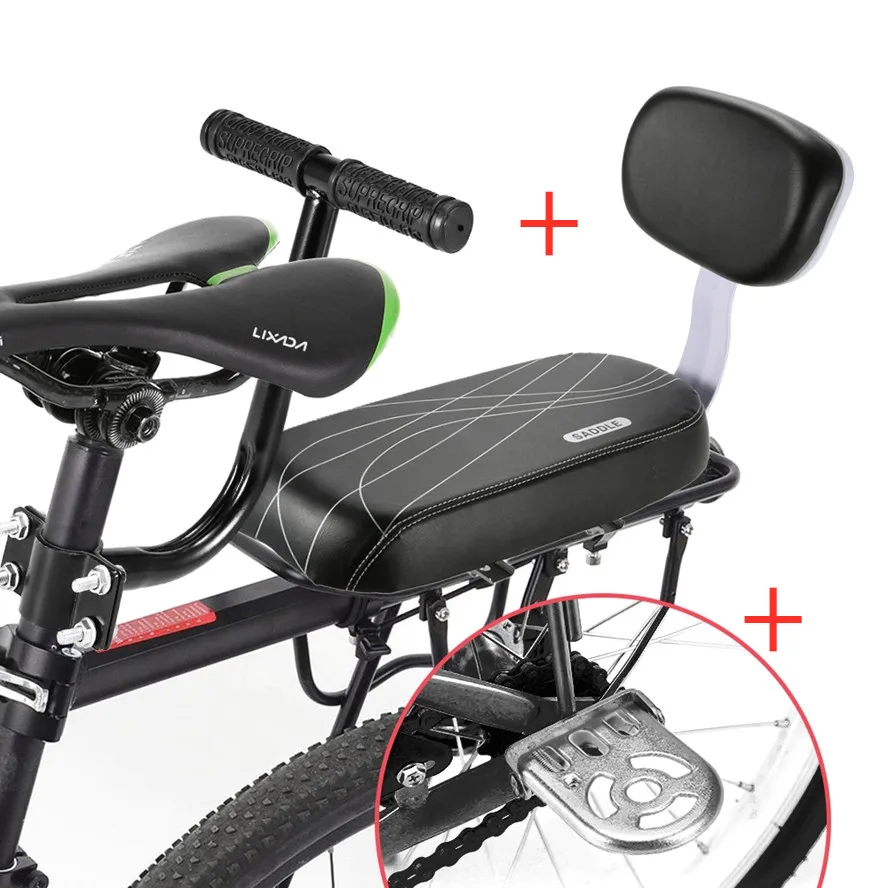 Child Bicycle Back Seat Bicycle Rear Kid Seat Back Saddle Cycle Accessories Bike Safety Seat Kids Saddle With Foot Pedals