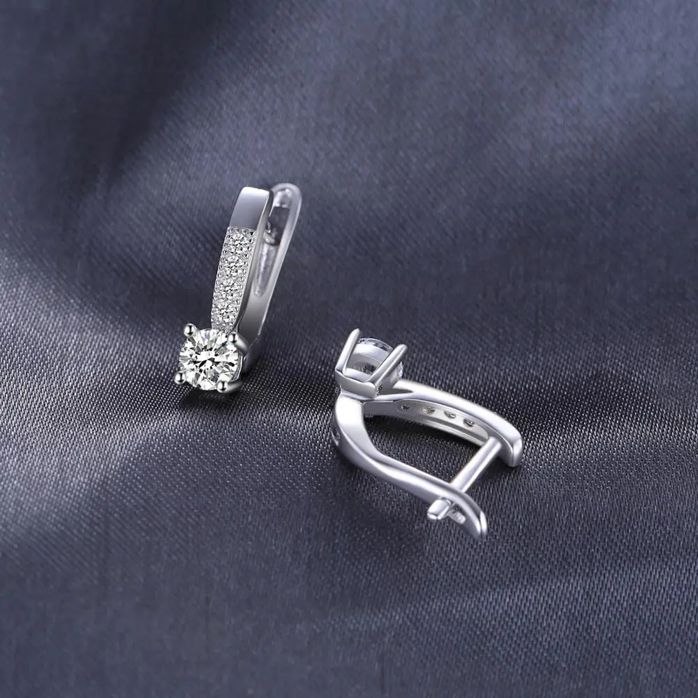 JewelryPalace Fashion Cubic Zirconia 925 Sterling Silver Clip Huggie Earrings for Women Girl Gift
