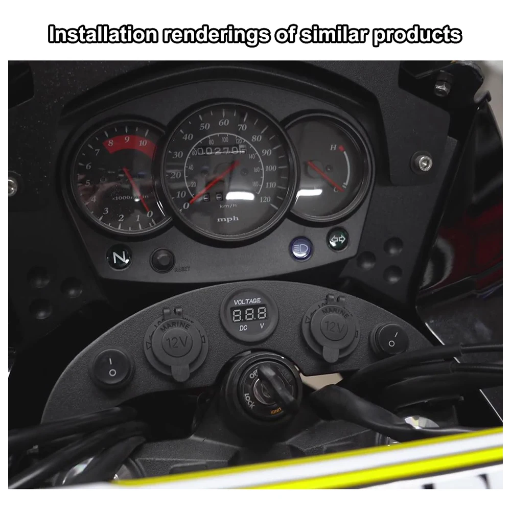 Motocykl dolny Panel Dash Aftermarket pasuje do Kawasaki KLR650 2008-2018 KLR 650 podwójne USB wodoodporne gniazdo 12V woltomierz