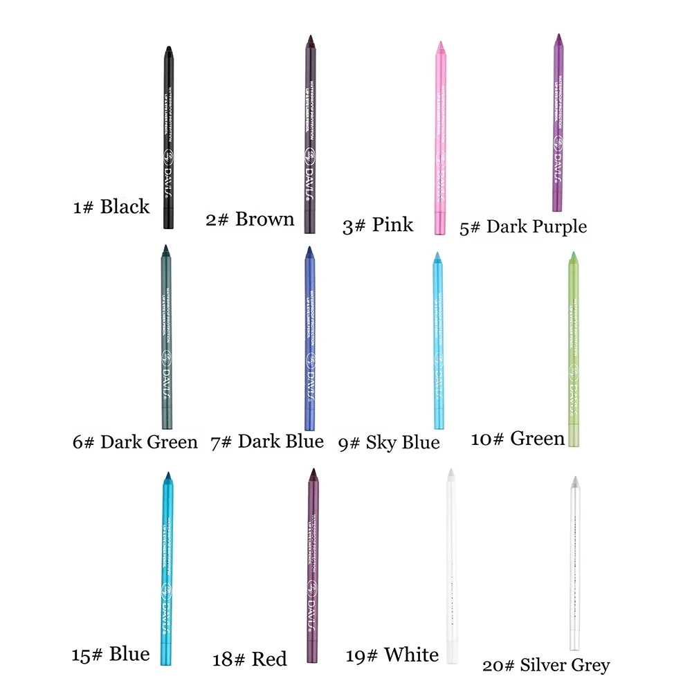 1Pcs New Long Lasting Eyeliner Pencil Colourful Pigment Waterproof White Color Eye Liner Pen Makeup Eye Beauty Cosmetics