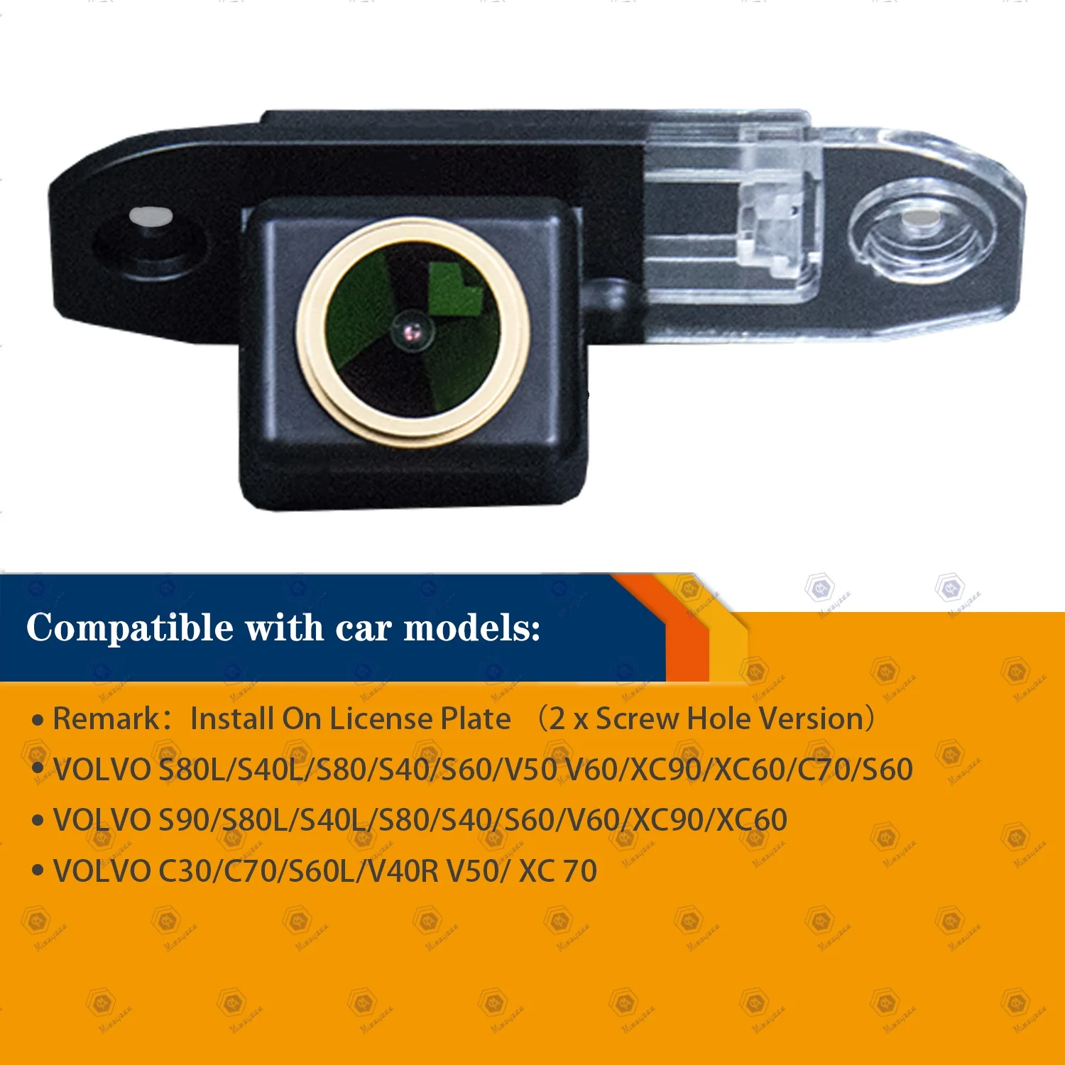 HD 1280x720p Rear View Night Vison camera for Volvo S40 S60 S80 XC60 XC90 V30 V40 V50 V60, License Plate Light Waterproof Camera