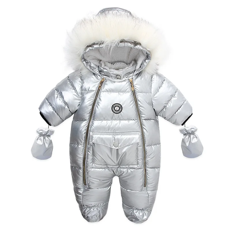 2021 children spring winter thick warm Waterproof Outwear PU boy baby overalls kids coat snowsuit snow clothes