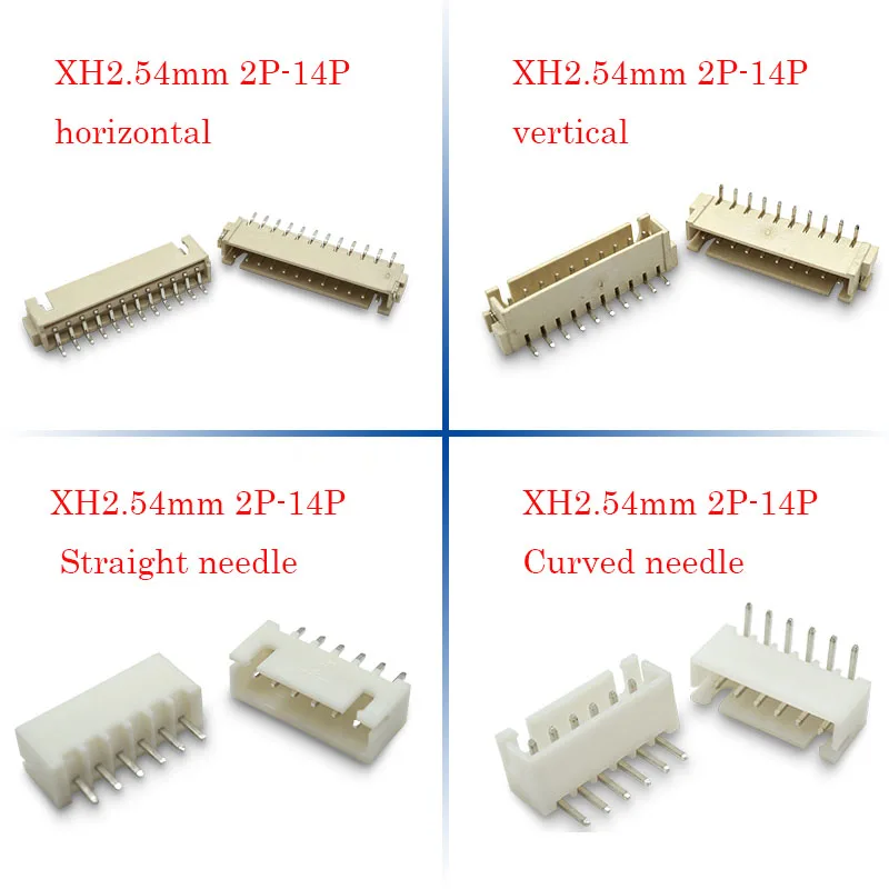 20PCS XH2.54mm pitch 2P3P4P5P6P7P8P9P10P-13P14P vertical stick horizontal stick straight needle curved needle socket connector