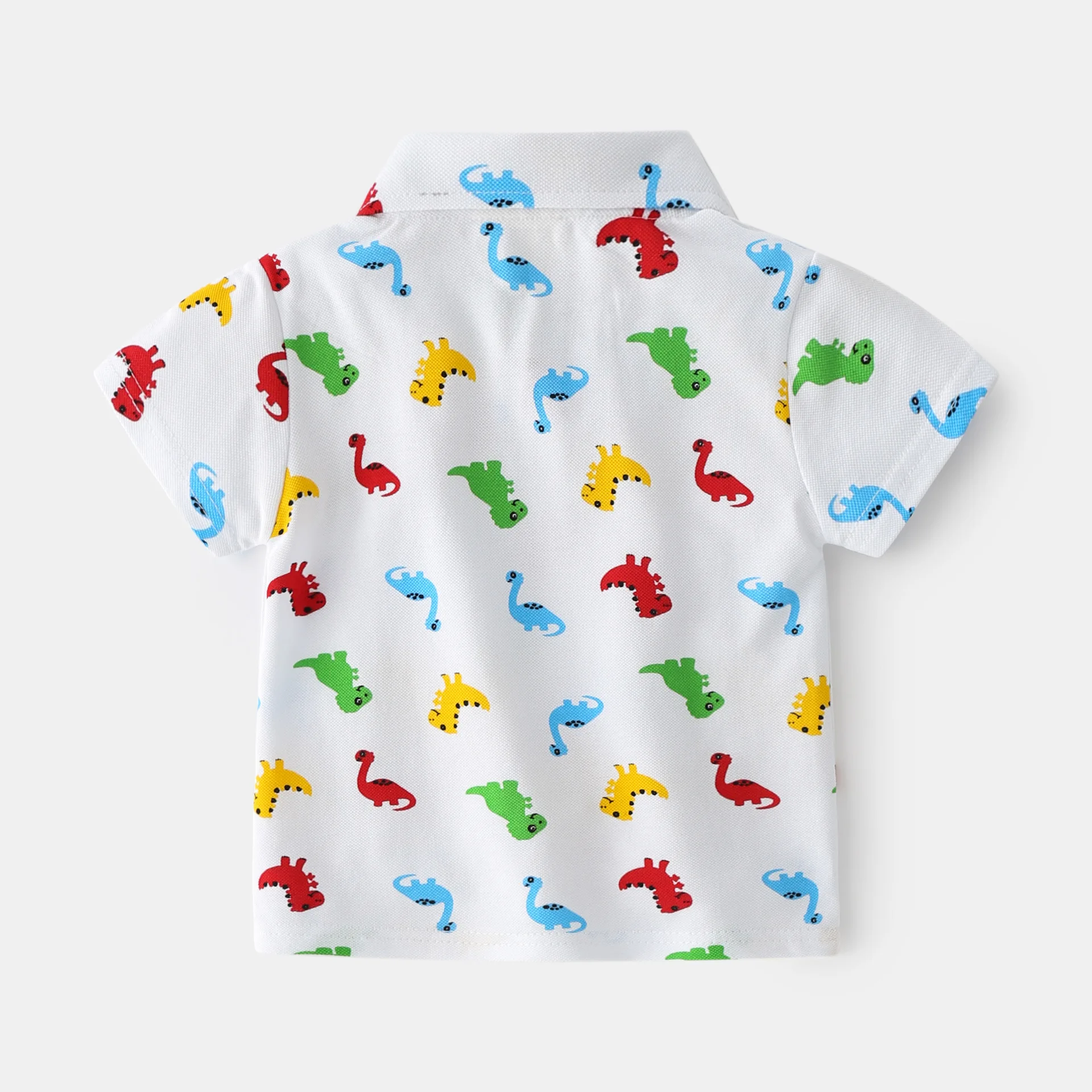 New 2021 Kids Boys Polo Shirts Fashion Cartoon Dinosaur Print Short Sleeve Lapel T-Shirt Cotton Baby Boys Summer Tops Clothing