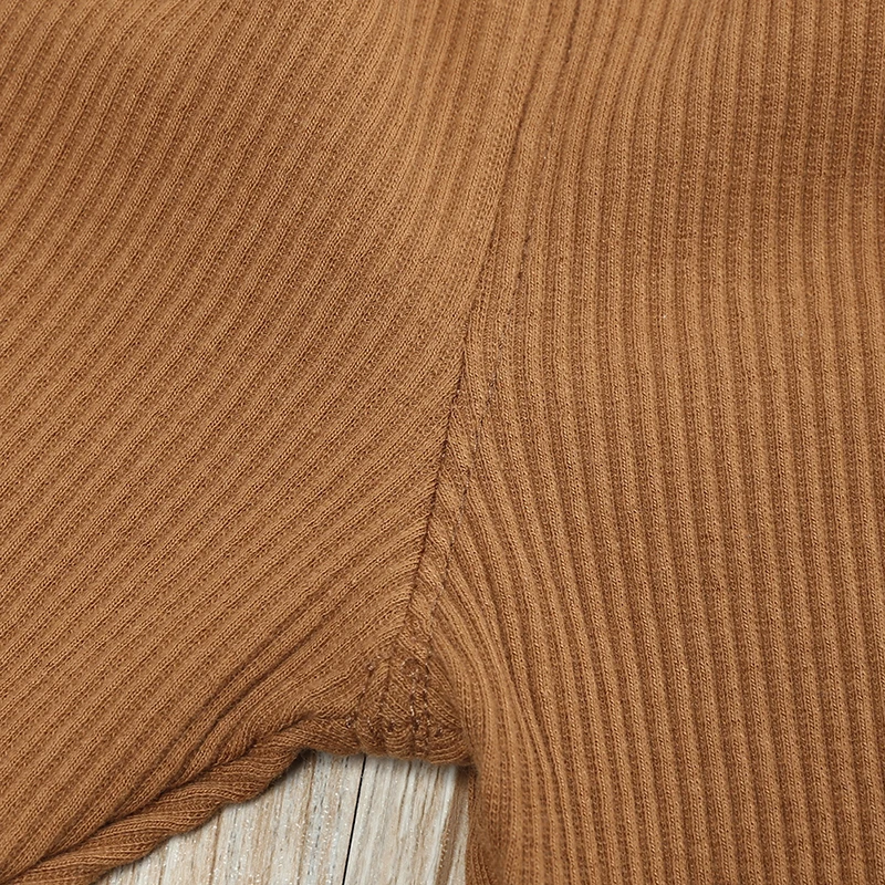 2-teiliges Set aus geripptem Strick für Jungen und Mädchen, Kinder-Pyjamas, Pullover+Hose, Baumwollkleidung, lange Schlafkleidung, Trainingsanzug – Detail 12