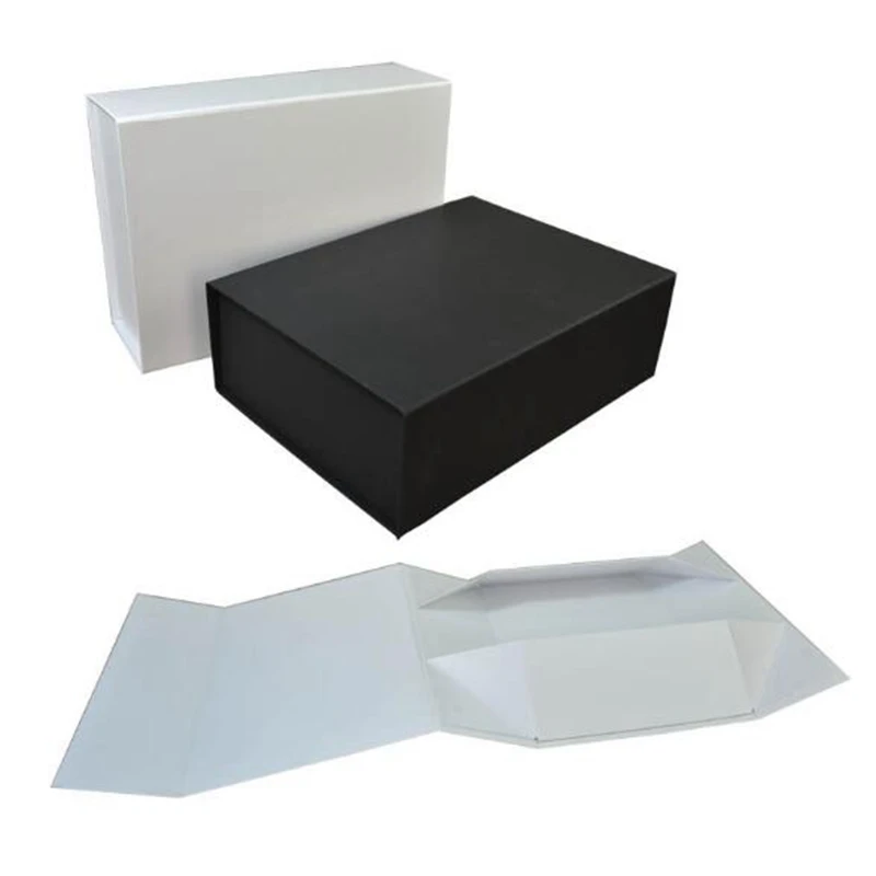 

30Pcs/Lot Foldable Black White Hard Gift Box With Magnetic Closure Lid Favor Boxes Children's Shoes Storage Box 22x16x10cm