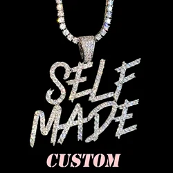 Custom Name Necklace Large Size of Brush Font Initial Necklace Icy Bling Personalized Letters Pendant Nameplate Chain