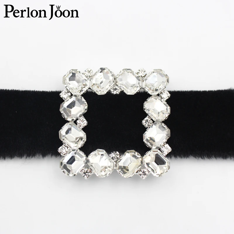 2pcs 4cm(inner2cm) Flashing square belt buckel rhinestone glass crystal wedding decoration for wedding dress accessories KT030