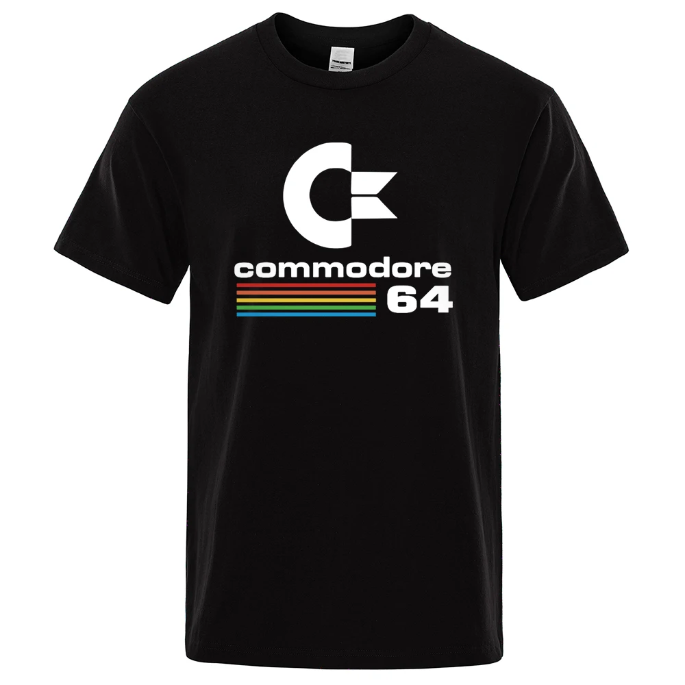 Men T-shirts 2023 Summer Commodore 64 Print T Shirt C64 SID Amiga Retro Cool Design Street Short Sleeve Top Tee Cotton Clothing