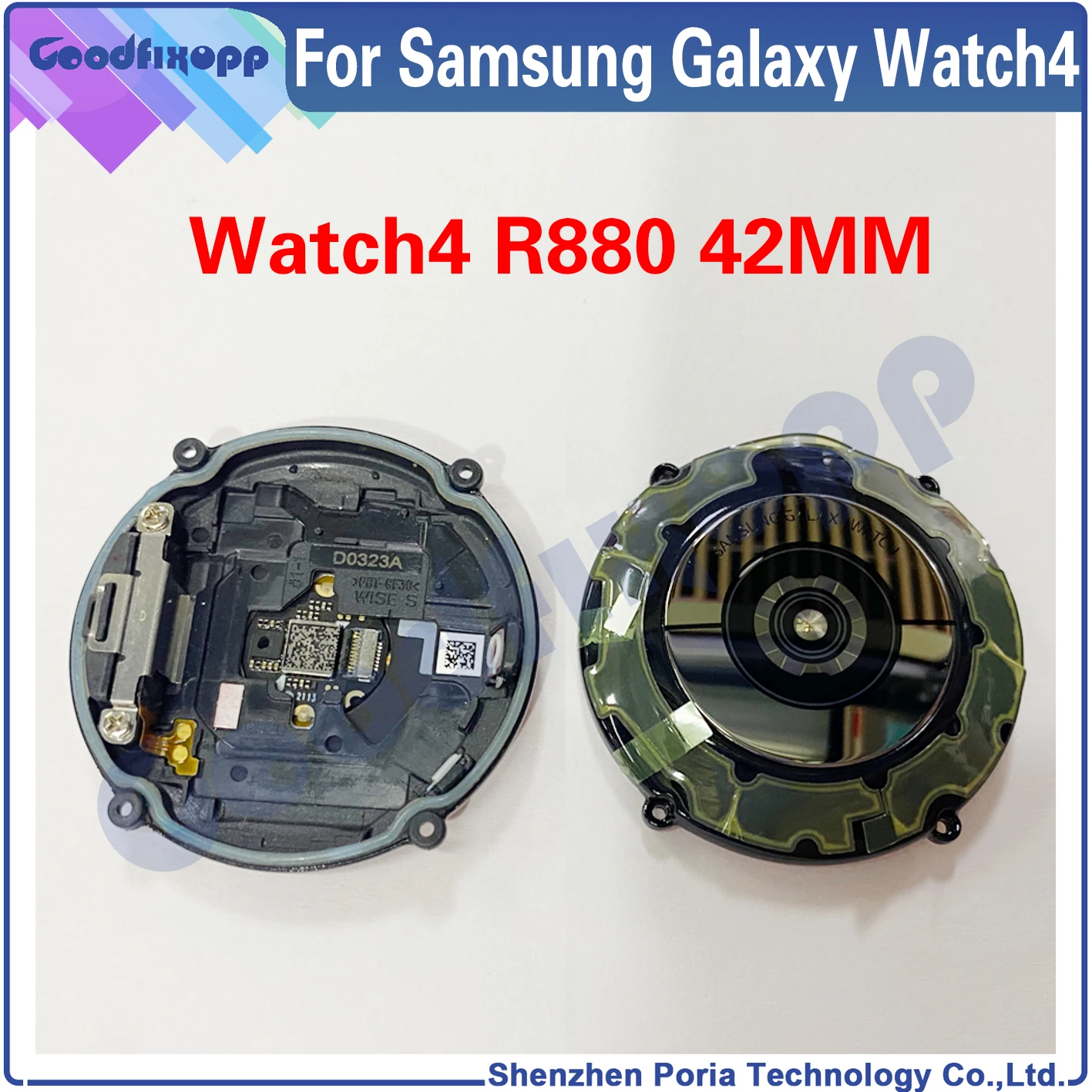 For Samsung Watch4 R880 42MM SM-R880 Watch 4 Battery Back Cover Rear Housing Glass Lens Heart Rate Wireless Charging Attractor