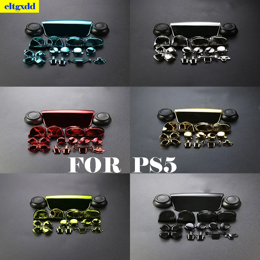 FORPS5 handle thumbstick joystick cap L1 R1 L2 R2 D-pad button PS5 controller's chrome-plated gold-PS5plated button