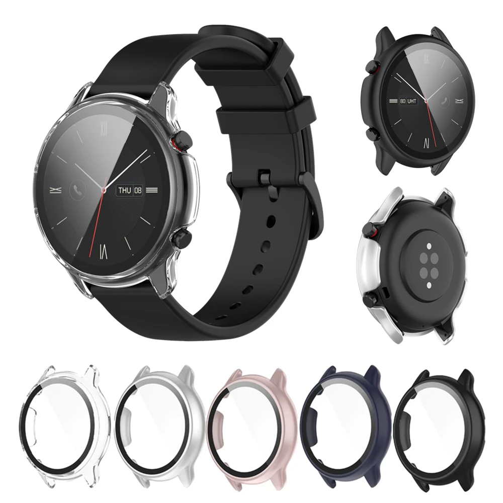 Protection Case For Huami Amazfit GTR 2 2e Watch Cover Tempered Glass Screen Protector Sleeve PC Shell For Amazfit GTR2 eSIM