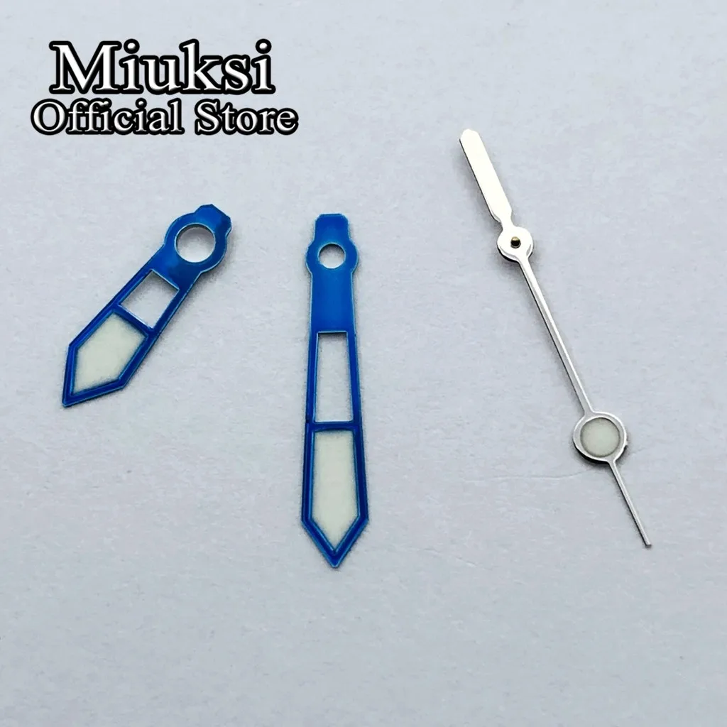 Miuksi silber blau uhr hände grün leuchtende hände fit NH35 NH36 ETA 2824 2836 Miyota 8205 8215 821A Mingzhu 2813 3804 bewegung – Detail 9