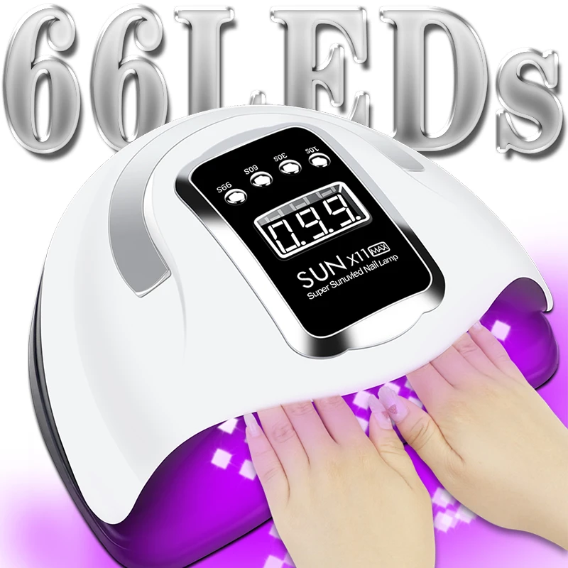 ใหม่ที่มีประสิทธิภาพ66LEDs UV LED เล็บเล็บสำหรับเล็บอะคริลิคเจลสูงความจุ Smart Sensor Manicure เครื่องเล็บเครื่องมือ