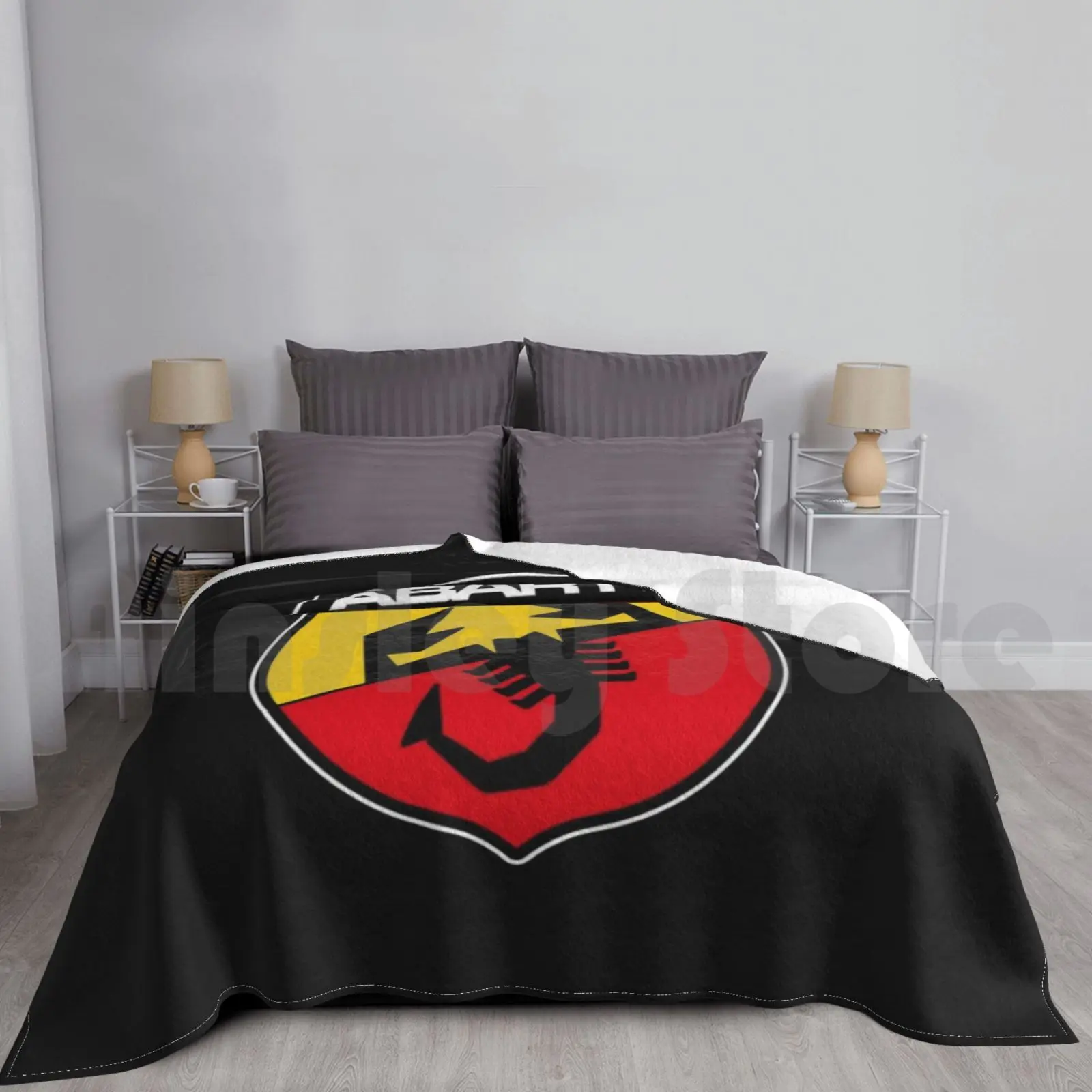 Abarth Logo Blanket Fashion Custom Abarth Fiat Racing Car 500 Classic Logo Lancia Vintage Italian