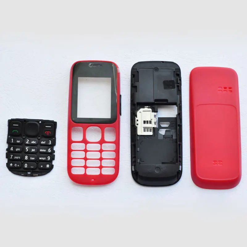 For Nokia 101 1010 Plastic New Full Housing Baterry Cover+Middle Frame+Front Frame+English Keypad