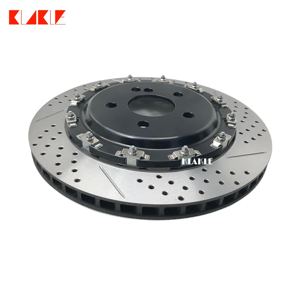 KLAKLE Racing Brake System H Style Floating Bolts Disc 410*34MM With Center Hat For 8520 Brake Caliper For Audi A1 A2 A3 A4 A5