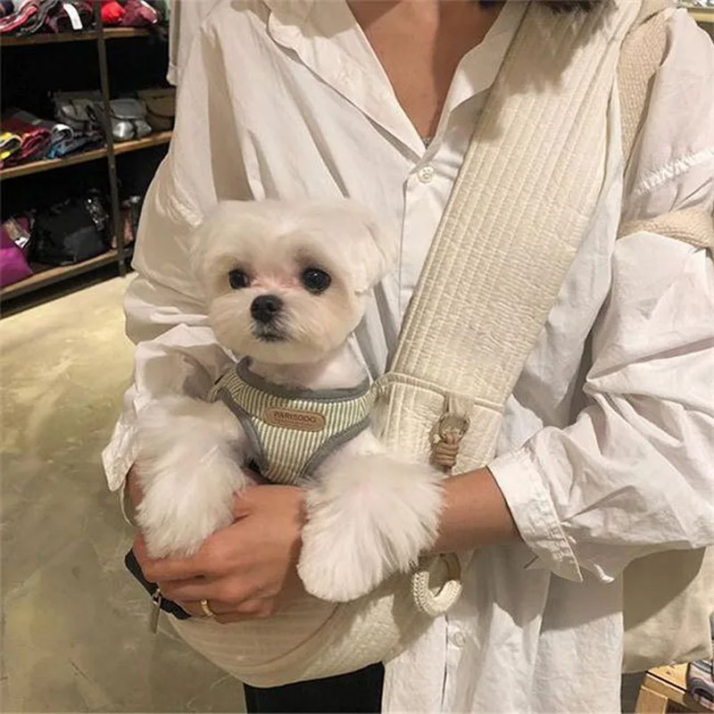 Dog Carrier Outdoor Travel Handbag Fashion Canvas Shoulder Bag Slings Pet Travel Tote Carrying Small Dog Cat Pug Pet Supplies