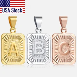 Trendsmax Initial letter Pendant Necklace a b c Charm Gold Color Capital Letter necklace for Women girl Alphabet Jewelry GPM05A