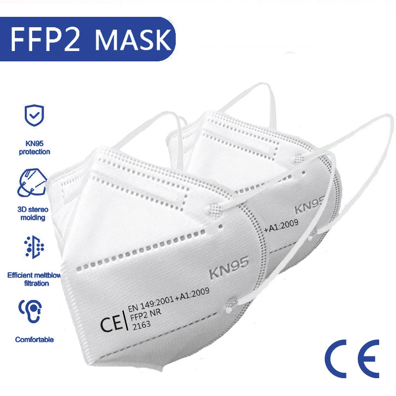 

10/20/50/100/200PCS FFP2 Facial Masks KN95 Filter Mask Protect Mask Dust FFP2 Mask Mouth Mask Mascarillas Masque Tapabocas PM009