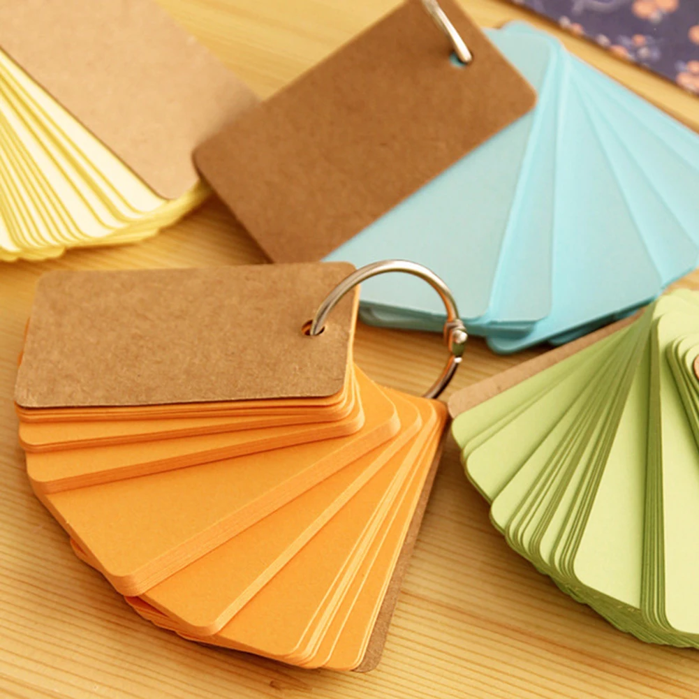 1Pc 230 Sheets Creatives Binder Memo Pads Ring Kraft Paper Sticky Notes Card School Stationery Office School Supplies For Kids