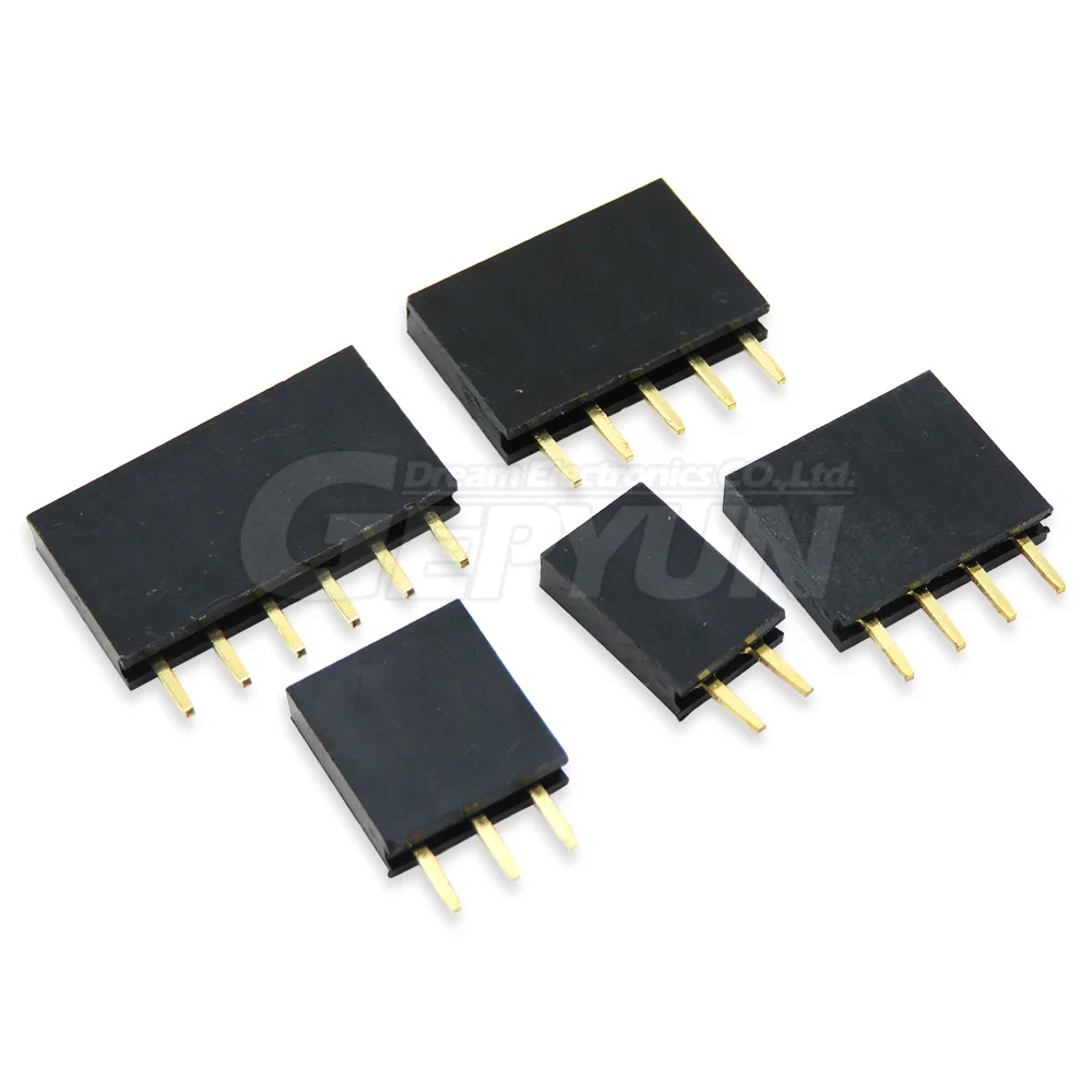 10Pcs Enkele Rij Vrouwelijke 2.54Mm 2 ~ 40P Pcb Socket Board Pin Header Connector Strip Pinheader 2/3/4/6/10/12/16/20/40Pin Voor Arduino