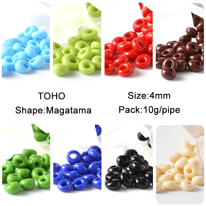 4mm Japan TOHO Glas Seed Perlen Magatama Form 10g Glas Seed Bead DIY Hochzeit Handwerk Frauen Bekleidung Zubehör – Detail 1
