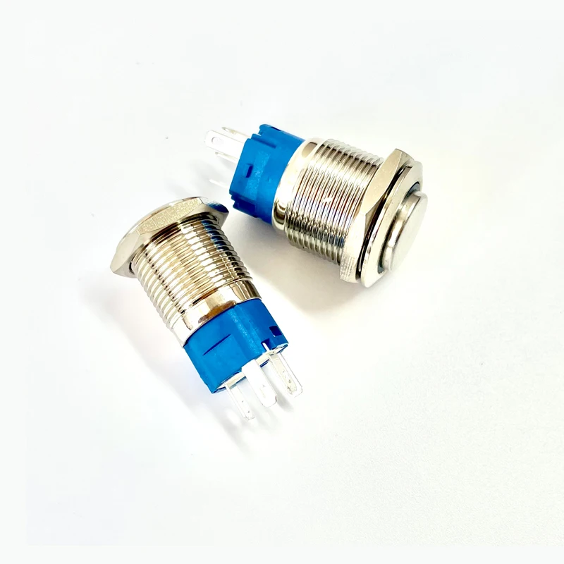 12/16/19/22mm Metal Push Button Switch High Head Ring Lamp Power Symbol Button Waterproof LED Light Self-Lock Self-Reset Button