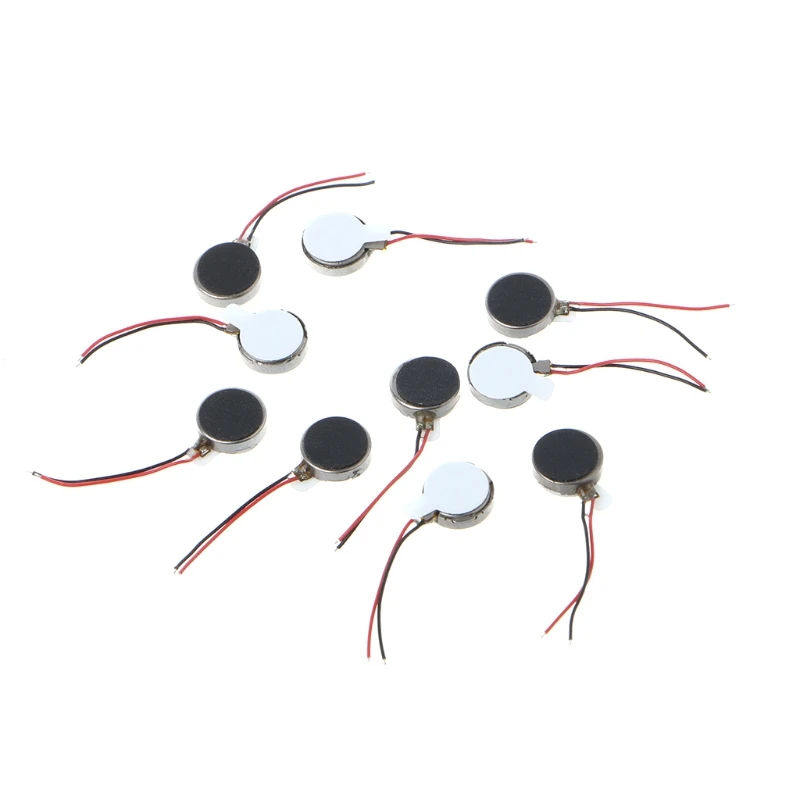 10 Pcs/Set 3V 70mA 12000±2500RPM Phone Coin Flat Vibrating Vibration Motor