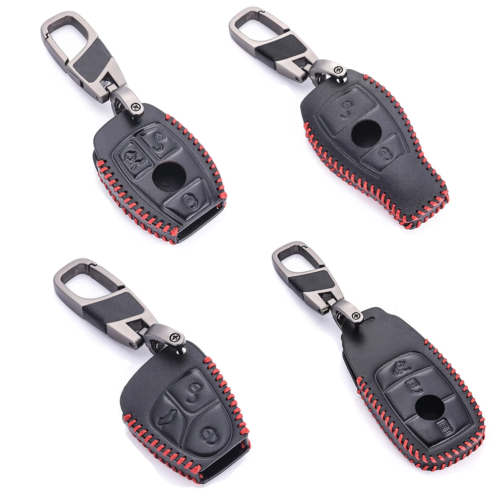 Juste de clé de voiture en cuir pour Mercedes Benz, étui de protection Smart Remote Fob, Mercedes Benz C260 W203 W204 W211 CLK B C E ML S CLK CL