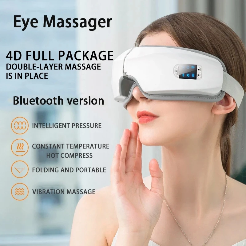 Syeosye-masajeador ocular eléctrico 4D, instrumento inteligente con Airbag, vibración, cuidado ocular, calefacción, Bluetooth, música, alivia la fatiga y la oscuridad Cir