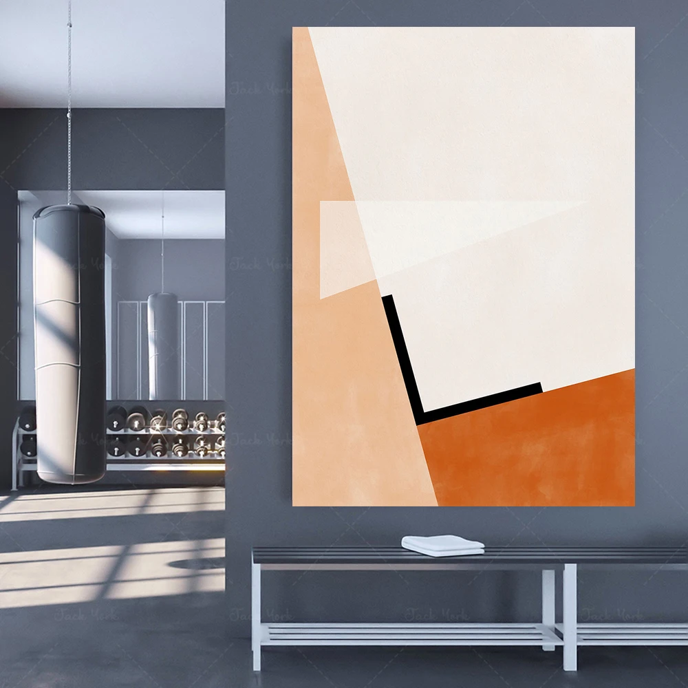 Abstract Geometric Printable Art,Downloadable Terracotta Print,Bauhaus Style Poster,Modern Minimalist Wall Art,Burnt Orange Boho