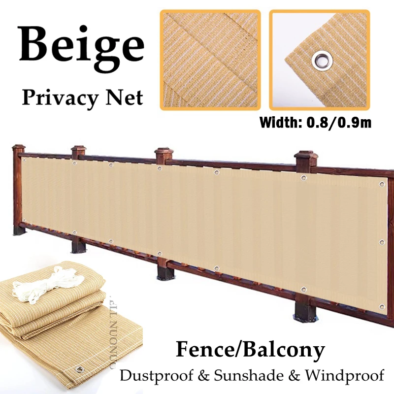 

Width 0.8M/0.9M Beige Color Garden Fence Screen Thicken Home Balcony Safty Privacy Net Outdoor Swimming Pool Terrace Fence Net