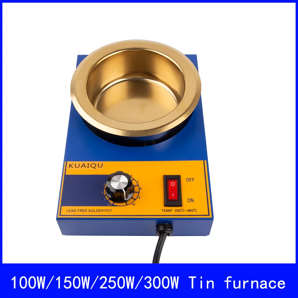 

220V 300W Solder Pot Tin Melting Furnace Thermoregulation Soldering Desoldering Bath 100/80/50/38mm EU Plug 200~450 Centigrade