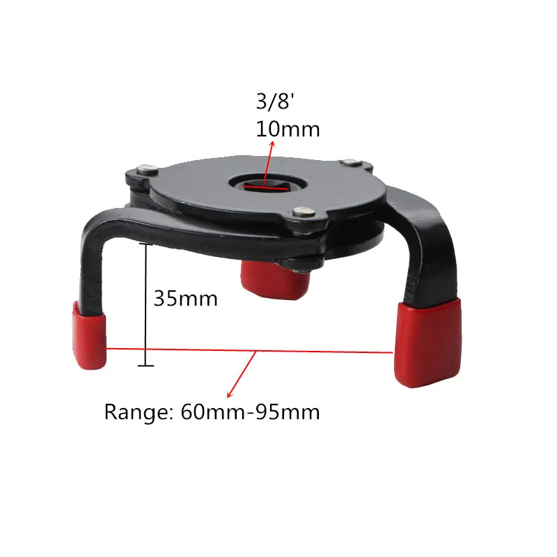 One-way Three-jaw Filter Wrench Oil Machine 58-100mm Spanner Filter Wrench Oil Core Removal Tool