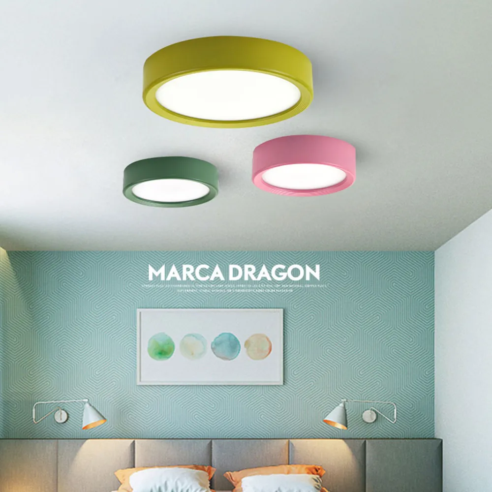 Home Lighting Macaron Colorful Led Ceiling Light Surface Mounted Led Lamps For Living Room Spot Led 3W 5W 7W AC220V Ceiling Lamp