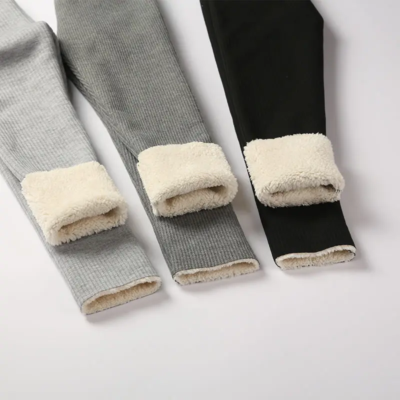 2024 New Leopard Grils Pants Children Winter Thick Warm Trousers Girls Leggings Warm Elastic Waist Cotton Leggings Girl Pants