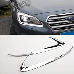 Car styling ABS Chrome Front Head Light Eyelid Cover Trim 2pcs For Subaru Outback 2015 2016 2017 Car Foglight Bezel Exterior