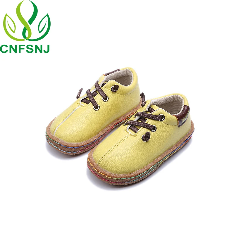 CNFSNJ 2020 Children Fashion Girls Boys Sport autumn Kids Leather Loafers Sneakers Soft Bottom Oxford Flats Shoes 21-30