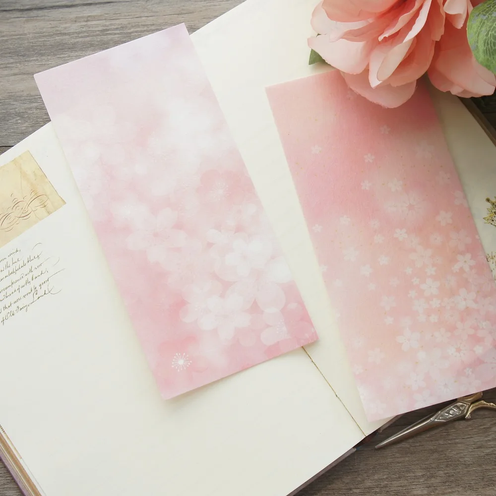 20 Sheet Pink Sakura Cherry Blossom Rain Pattern Paper Tag Design Gift Tag Gift Decoration Scrapbooking DIY Background