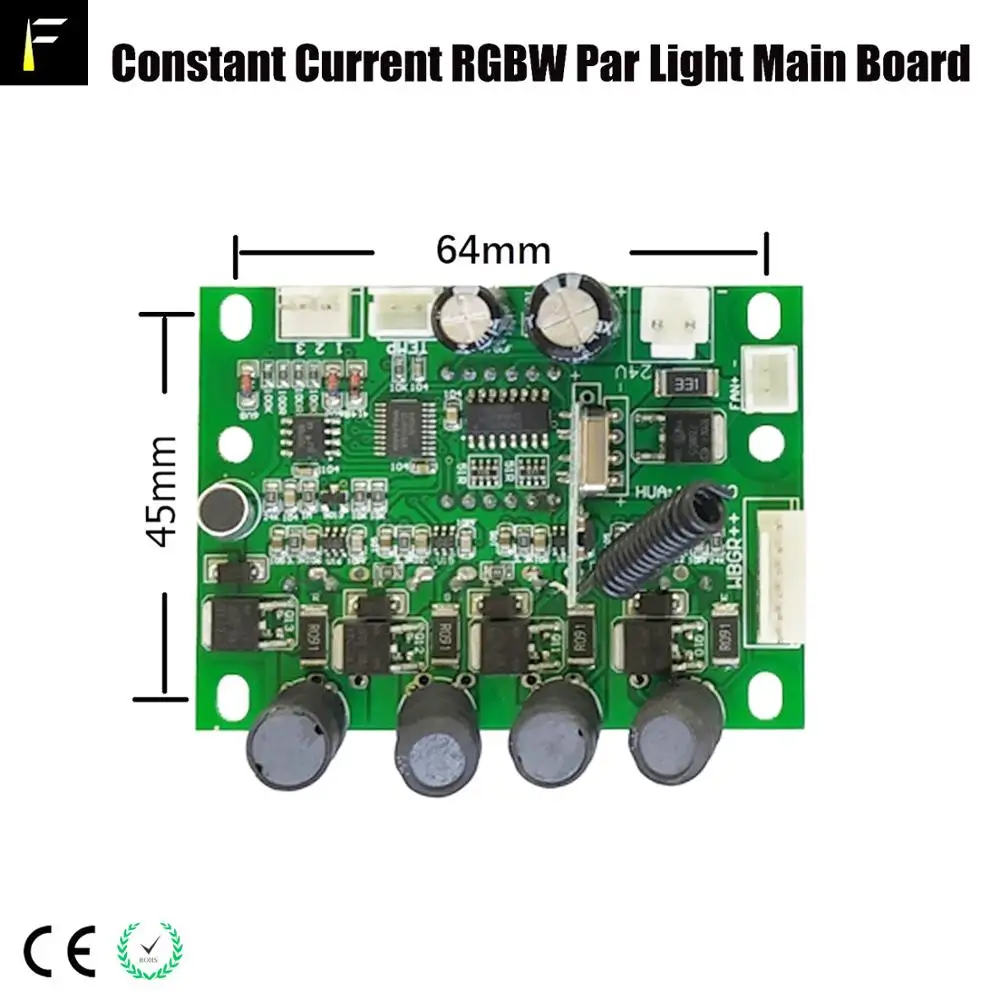 Constant Current Led 54x3W RGBW/RGB 8CH Stage Par Can Light Display Program dmx Control Main Board with Wireless Remote Control