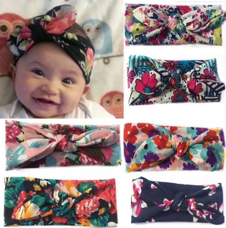 

Bohemian Headband Cotton Girl Baby Bowknot Flower Turban Twist Head Wrap Twisted Knot Soft Hair Band Kids Headbands Bandanas