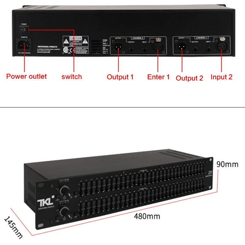 Doppio equalizzatore a 31 bande equalizzatore digitale equalizzatore Audio sistema Audio HiFi professionale illuminazione scenica e attrezzatura Karaoke