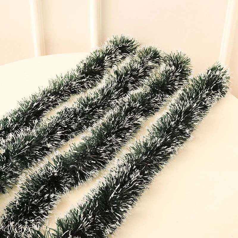 2M Christmas Tree Decoration Dark Green White Border Xmas Sweater Pendant Wedding Wall Decor Ribbon Home Christmas Decorations