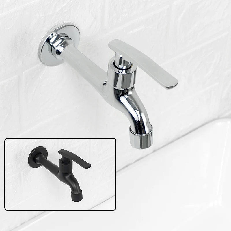 

Wall Mounted Small Tap Decorative Garden Extra Long Faucet Washing Machine Water Tap Basin Bibcock Taps Standard G1/2 Thread