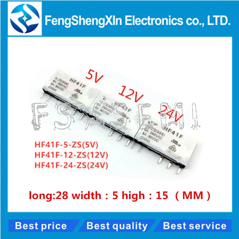 2pcs/lot 100% New HF41F-005-ZS HF41F-012-ZS HF41F-024-ZS HF41F 005 012 024 -ZS Set of conversions 5PIN 6A Relay